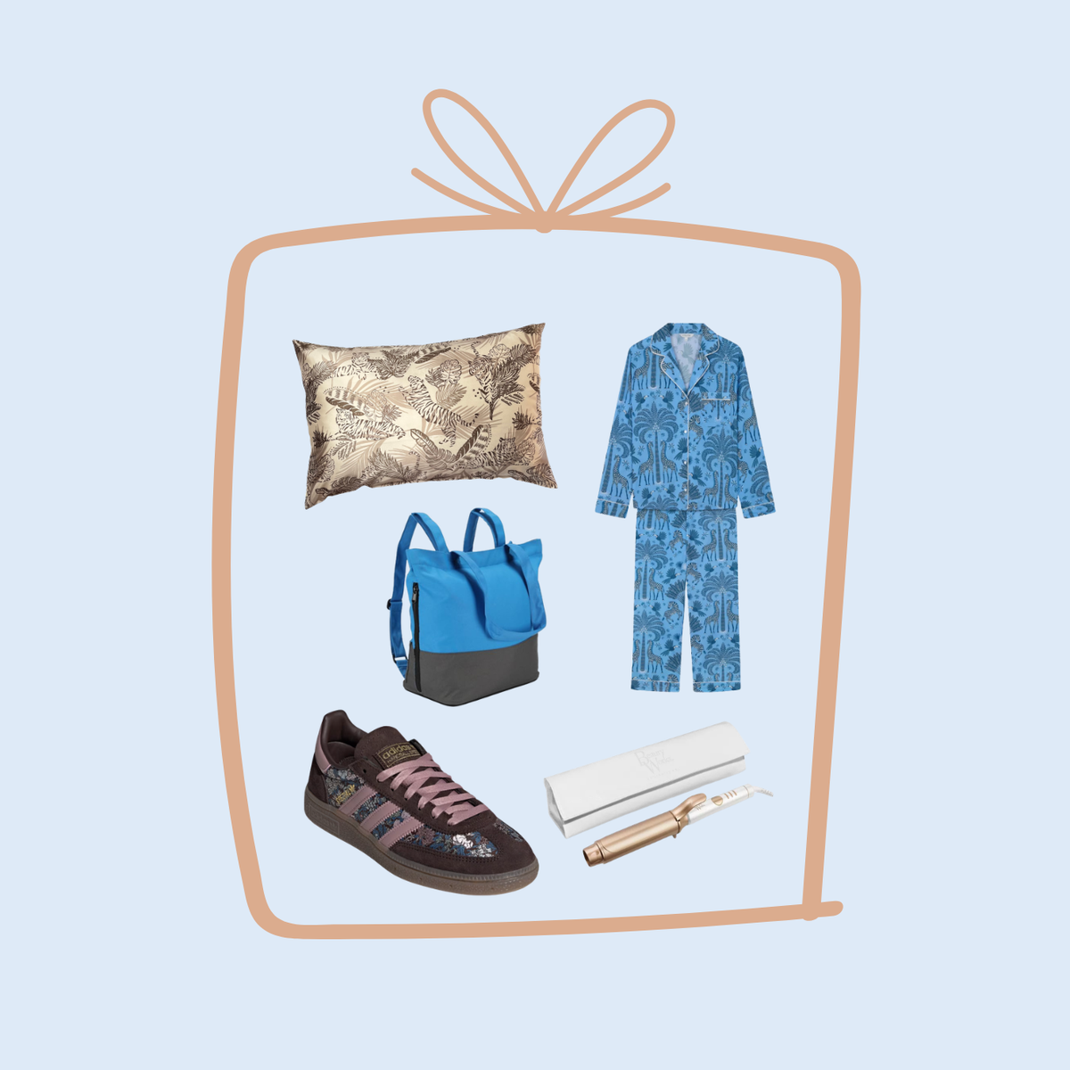 5 gifts under £100 on a blue background with a present icon