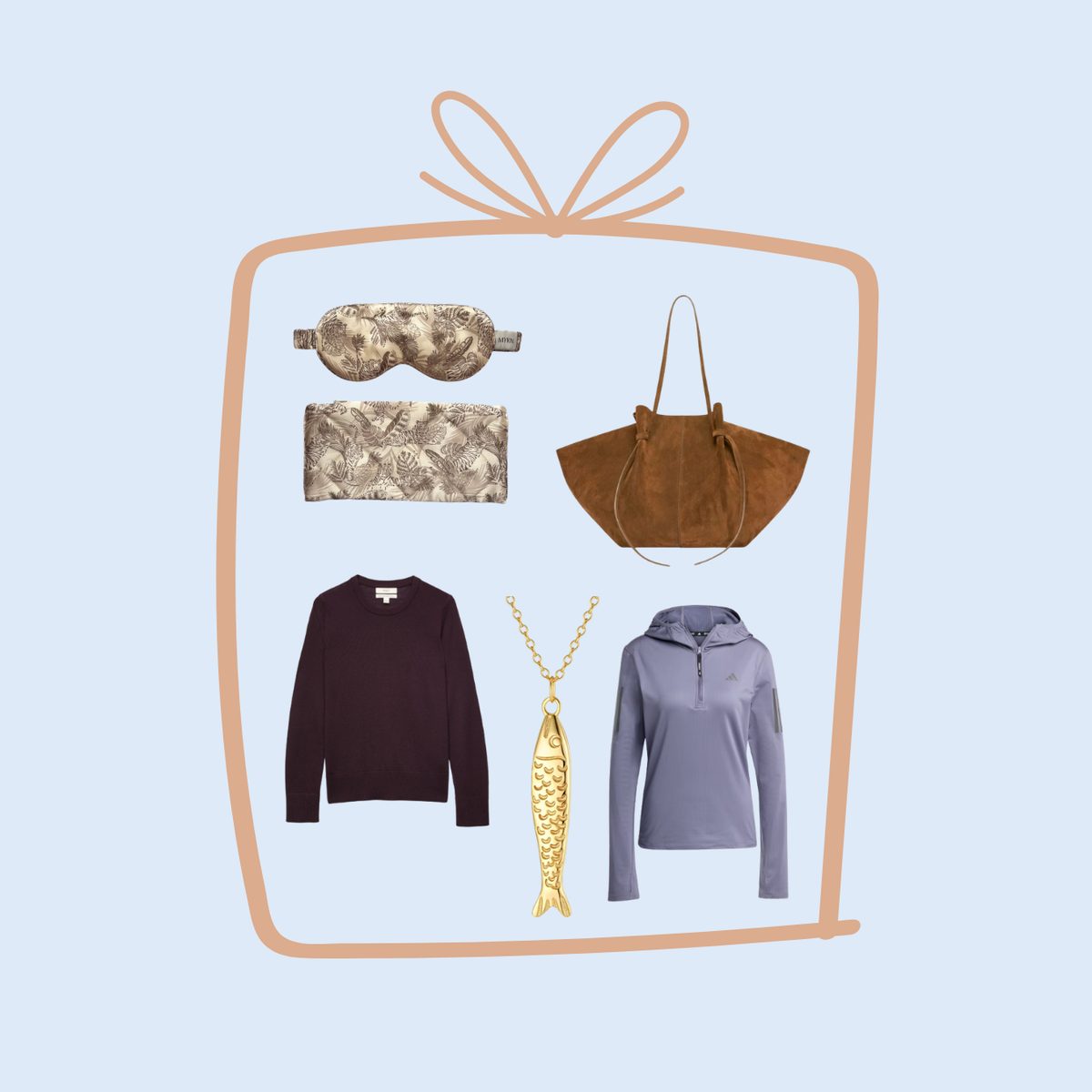 5 gifts under £50 on a blue background with a present icon